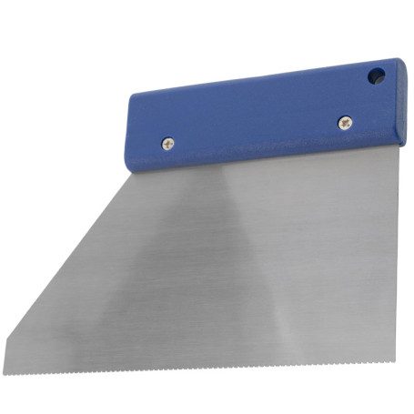 AERZETIX - C76311 - Spatule couteau crantée à dents fines 185 mm - outil à main pour enduit colle plâtre - lame en métal