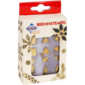 Pebaro Ensemble de 12 tampons de pyrogravure Formes variées