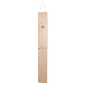 Rayher 62985505 Toise murale, bois naturel FSCMixCred, kit 5 pces. à monter soi-même, 47X12,5X2cm, règle graduée de 65-140cm, dé