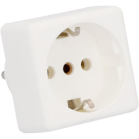 UNITEC Prise de Transition France/Allemagne, Adaptateur de Prise, fiche Schuko, 1 pièce, Blanc