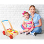 Chariot de marche Construction en bois, jouet de motricité pour connaître les formes et couleurs, à partir de 12 mois