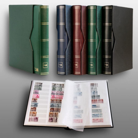 Prophila Album pour Timbres 60 Pages intérieur divisé Blanc étui de Protection Vert