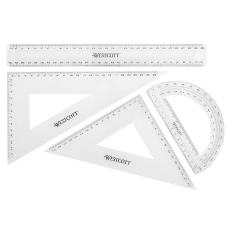 Westcott 10304 00 Maths 4 pièces, plastique transparent