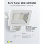 goobay 53882 Projecteur détecteur de Mouvement – Spot LED 30 W – Blanc Neutre 4000 K – 2560 LM – Angle d'éclairage 100 ° – Indic