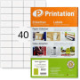 Printation Étiquettes Autocollantes 52,5 x 29,7 mm - 4000 Étiquettes Blanches, 40 Étiquettes/Feuille, 100 Feuilles A4 Papier Aut