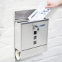 Relaxdays 10018448 Boîte aux lettre avec compartiment pour journaux fenêtre 2 clés acier inoxydable, Argent, 30 x 33, 5 x 8, 5 c