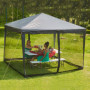 Relaxdays Moustiquaire de pergola 3x3 m, 2 pièces latérales, Fermeture à glissière, Bande autoagrippante, XL 12 m, Noir