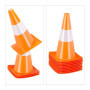 Relaxdays Cône de signalisation, lot 24, Bande réfléchissante, Football, Hauteur : 31 cm, Orange et Blanc