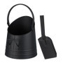 Relaxdays Charbonnière avec Pelle, Anse et poignée, 6,5 litres, Charbon, briquettes, Accessoires cheminée, Noir