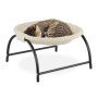 Relaxdays Lit surélevé pour Votre Chat, siège Moelleux et Armature Solide, H x L x P : 25 x 45 x 42 cm, Beige et Noir