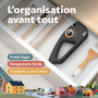 kjøk Premium Aiguiseur de couteaux et de ciseaux manuel avec bouton rotatif - affûteur avec boîtier en ABS noir mat, 5 niveaux, 