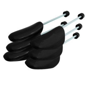 Incutex Lot de 3 Paires embauchoirs taille adaptable 38-44, forme chaussure en plastique, noir