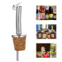 Incutex 5 Bouchon Verseur en Liège et 1 Brosse de Nettoyage, Becs Verseurs Réutilisable avec Clapet pour Bouteilles de Vin, d'hu