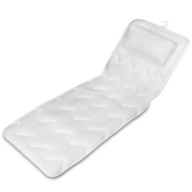 Navaris Matelas de Bain avec Coussin - Matelas Baignoire 125x42cm avec Repose-Tête - 13 Ventouses - Air Mesh - Accessoire Confor