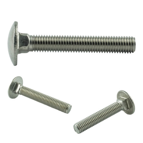 AGBERG Lot de 10 vis à carrosserie M10 x 80 mm, avec collet carré et filetage complet, en acier inoxydable A2 V2A, inoxydable, D