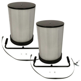 vhbw 2x Filtre à particules fines compatible avec BAMATO AB-1500CF centrale d'aspiration - particules fines avec brosses de nett