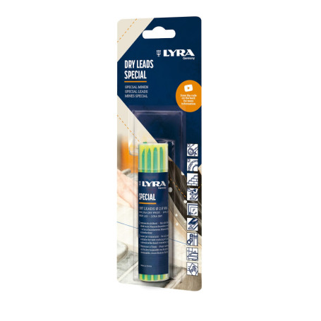 LYRA L4498007 Dry Lot de 12 mines de rechange spéciales 2,8 mm pour toutes les surfaces résistantes aux jets d'eau sous blister