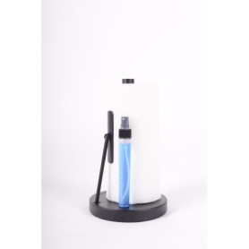 Porte-rouleau d'essuie-tout durable avec vaporisateur, organisateur de cuisine avec spray Home Living au design noir mat, ustens