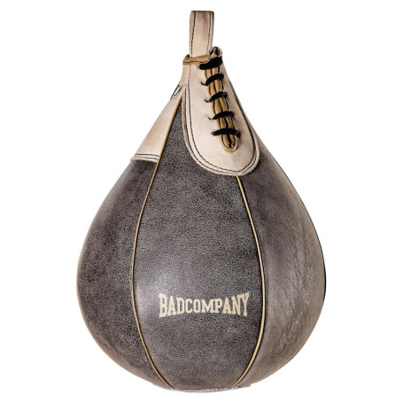 Bad Company Sac de frappe rétro en cuir de vachette - Taille moyenne - Ballon de frappe suspendu