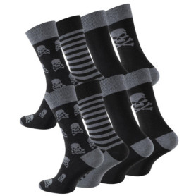 Cotton Prime Lot de 10 paires de chaussettes en coton pour homme Motif tête de mort - Noir - 39-42