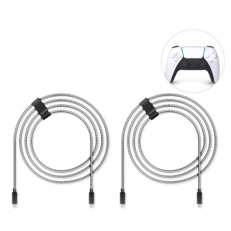 Lioncast pour PS5 4m 2x câbles de charge rapide pour Sony PlayStation 5 | Câble de la manette Ps5 pour manette Dualsense | Câble