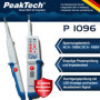 PeakTech P 1096 Testeur de tension 2 pôles, IP64, écran LCD, testeur de continuité, indicateur de polarité, voltmètre, 1000 V, 2