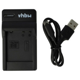 vhbw USB Chargeur de Batterie USB Compatible avec Panasonic Lumix DMC-TZ25, DMC-TZ30, DMC-TZ31, DMC-TZ36, DMC-TZ6, DMC-TZ7, DMC-