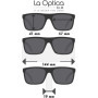 La Optica B.L.M. Lunettes de soleil UV400 pour homme - Lot de 1/2, Lot de 2 lunettes noires mates (verres : 1 gris, 1 vert miroi