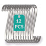 Praknu 12 Crochets Plats en Forme de S en Acier Inoxydable - 8cm - Charge jusqu'à 25kg - Crochet de Suspension pour Cuisine
