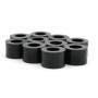Design61 Lot de 10 entretoises rondes, L 10 mm x Ø 15/8,2 mm, M8, polyéthylène haute densité, Noir