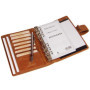 ALMADIH Agenda en cuir vrai A6 avec calendrier 2025 + bloc-notes - marron deluxe Portefolio Porte documents Timer Chemise de dos