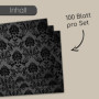 younikat 100 Sets de Table avec Ornement Noir | DIN A3 Rectangle I sous-Mains napperon Papier décoration Modern Usage Unique | M