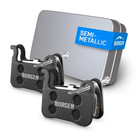 Borgen 2 Paires de Plaquettes de Frein vélo - Convient pour DEORE, XTR, Saint, Hone, Alfine - Semi-Métallique Compatible avec Le