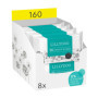 Lingettes visage et mains LILLYDOO, 160 pièces (8 x 20), tissu 100% sans plastique et sans parfum
