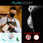 FLOWZOOM® Masque tissu lavable - lot de 2 masques noirs | Efficacité de filtration élevée > 98% | Masque avec filtre poche | Mas