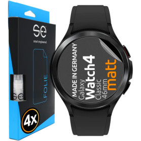 4x se® Film de Protection 3D Antireflet pour Samsung Galaxy Watch 4 Classic (46mm), Auto-réparateur, Compatible Empreinte & Face