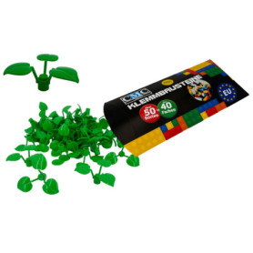 CMC imports 6255 Lot de 20 blocs de construction à clipser, vert clair, compatibles avec 3 grandes feuilles, pour jardin, ville,