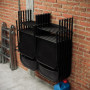 QLS Support mural XXL en acier pour chaises de jardin, chaises pliantes, chaises de plage, noir, double