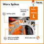 BEOS® 2 x Crampons en Acier Inoxydable de qualité supérieure pour Worx Landroid L & Vision + 12 x vis – Amélioration de la Tract