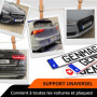 GENMAG® 2X Support de Plaque d'Immatriculation Auto Moto sans Cadre [Extra Fort & Universel] Support Plaque Immatriculation Voit