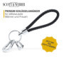 Scott & Webber® - Porte-clés en cuir tressé avec anneau en acier inoxydable, mousqueton et fermeture à vis, idéal pour les clés 