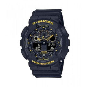 Casio G-Shock « Attention Jaune » Silicone Noir résistant aux Chocs GA-100CY-1AER