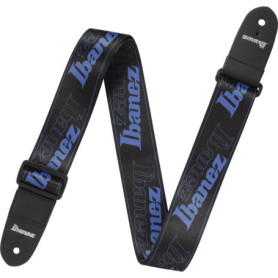 Ibanez Strap Design Black, Blue Logos