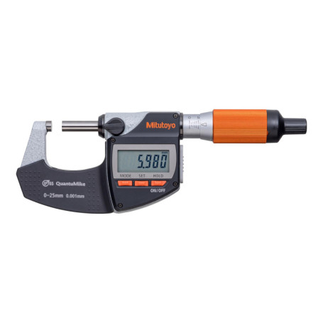 Mitutoyo 293-140-40, Micromètre digital QuantuMike, 0-25 mm, 0,001 mm, IP65, Métrique, avec sortie bidirectionnelle