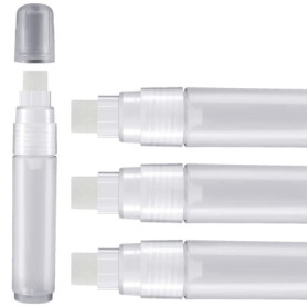 Wisyurt Lot de 4 Stylos à Peinture 15 Mm Vide Acrylique Marqueur Permanent Clair Blanc Marqueur Stylo Pointe Fine Vide Marqueurs