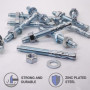 SKIR'CO Lot de 16 chevilles M12 x 110 mm, chevilles en métal, boulons d'ancrage pour maçonnerie, ancrage à expansion en béton