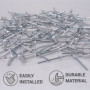SKIR'CO (100 pièces) Rivets aveugles en aluminium 3,0 x 16 mm, mandrin en acier, rivets pop, tête fraisée