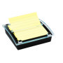 Post-it Dévidoir Noir + Z-Notes Post-it Super Sticky, Grand Format XXL, 90 Feuilles (101 mm x 101 mm) Jaune Canari - pour le Bur