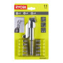 RYOBI - Kit de 10 embouts (PH1 / 2, PZ1 / 2/2 / 3, TX15 / 20/25 / 30) et 1 renvoi d'angle - RAKRAD11