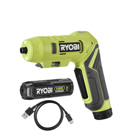 Ryobi - Tournevis 4V - 1,3 Ah - 5 Nm - 2 vitesses - Quick Turn pour faciliter le travail dans les endroits difficiles d'accès - 